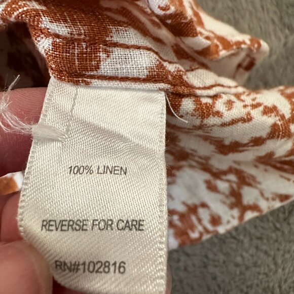 Garnet Hill 100% Linen Button Down Blouse Shirt Women's size 14 - Picture 5 of 5